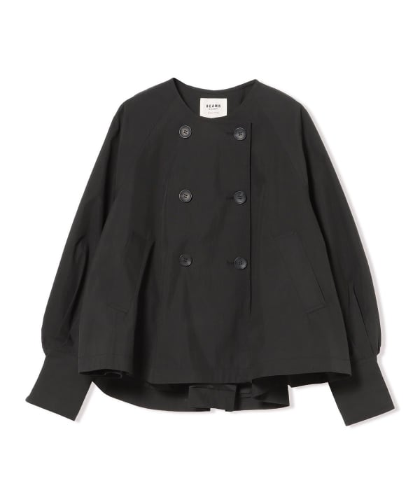 Back-flared collarless blouson