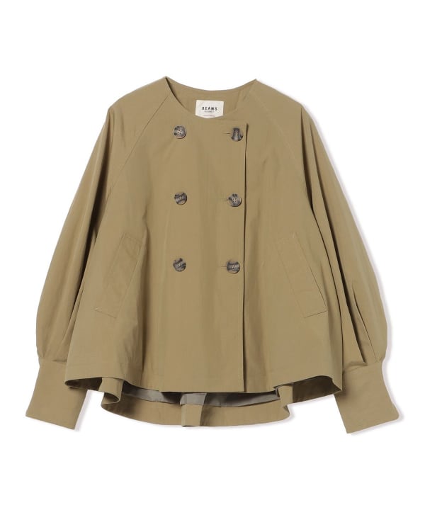 Back-flared collarless blouson