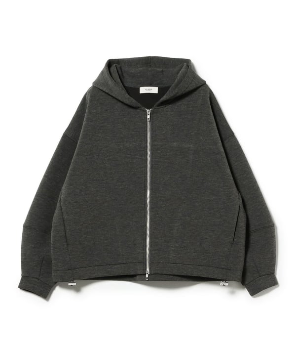【10%OFFクーポン対象】ジップパーカー ブルゾン ボリュームスリーブ仕様で厚手ニットの上にもサッと羽織れる