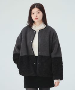 異素材 ボア ブルゾン
