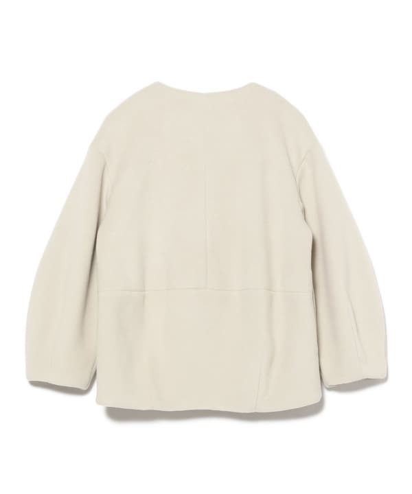 Melange collarless jacket