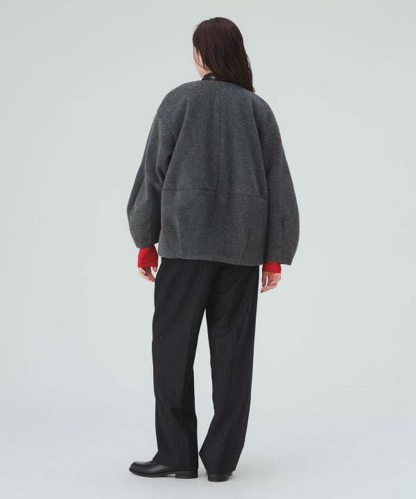 Melange Collarless Jacket [H: 171cm]