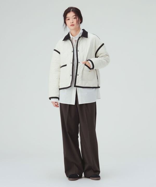 【10%OFFクーポン対象】コーデュロイ襟 リバーシブル キルティング ブルゾン [H：171cm]