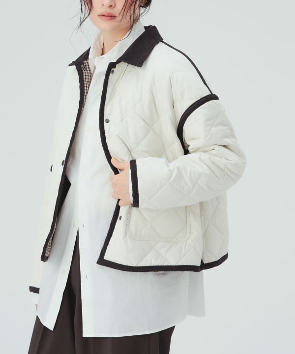【10%OFFクーポン対象】コーデュロイ襟 リバーシブル キルティング ブルゾン [H：171cm]