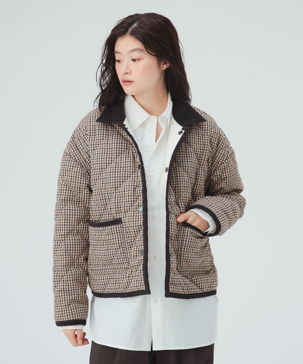 【10%OFFクーポン対象】コーデュロイ襟 リバーシブル キルティング ブルゾン [H：171cm]