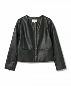 BEAMS HEART / フェイクレザー ジップブルゾン