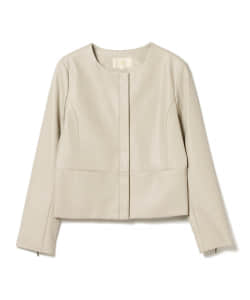 BEAMS HEART / フェイクレザー ジップブルゾン