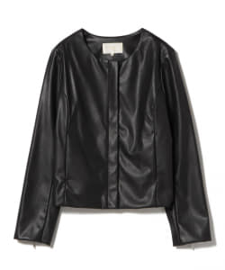 BEAMS HEART / フェイクレザー ジップブルゾン