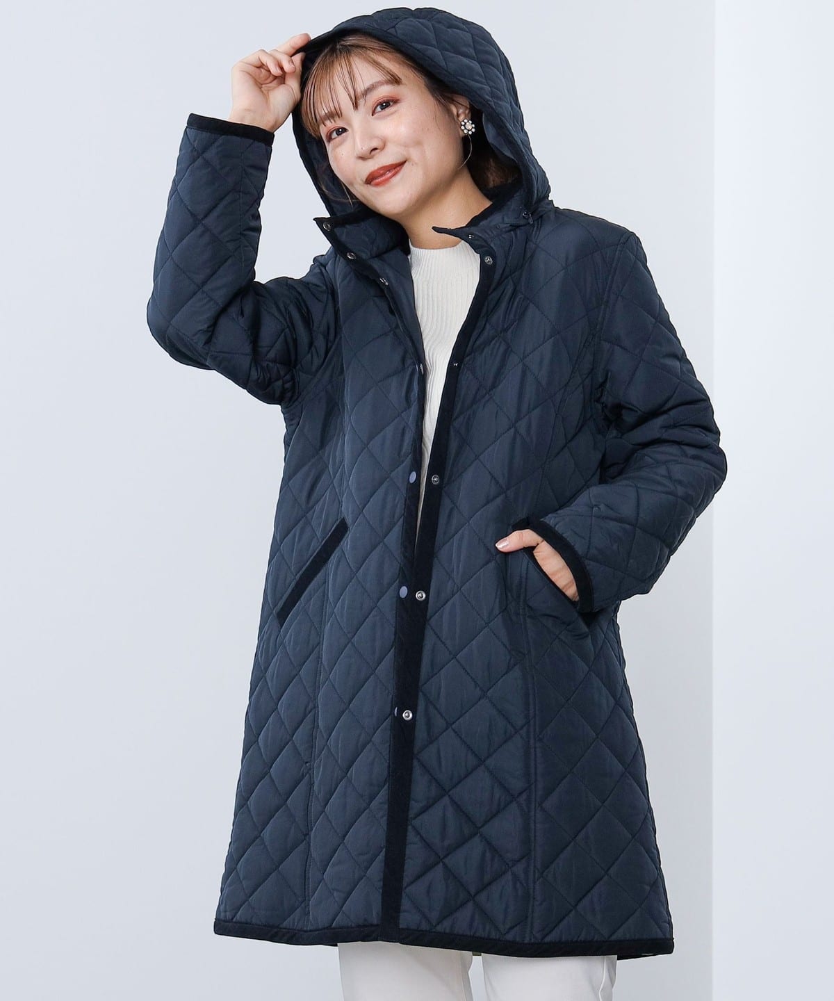 キルティング フード コート(S L) コート WOMEN NAVY S キルティング フード コート(S L) コート WOMEN NAVY S
