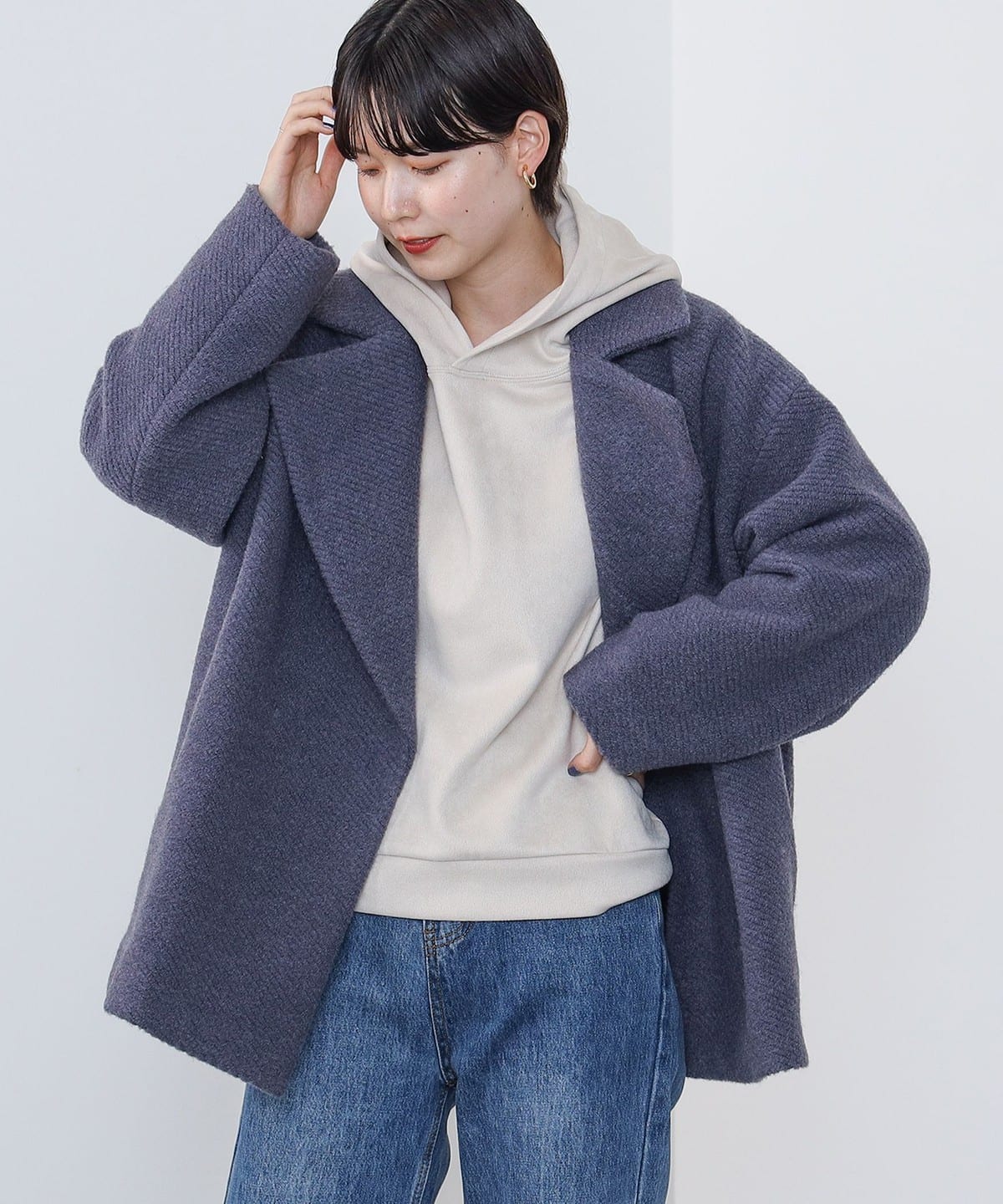 BEAMS】くすみローズピンク チェスターコート ジャケット・アウター