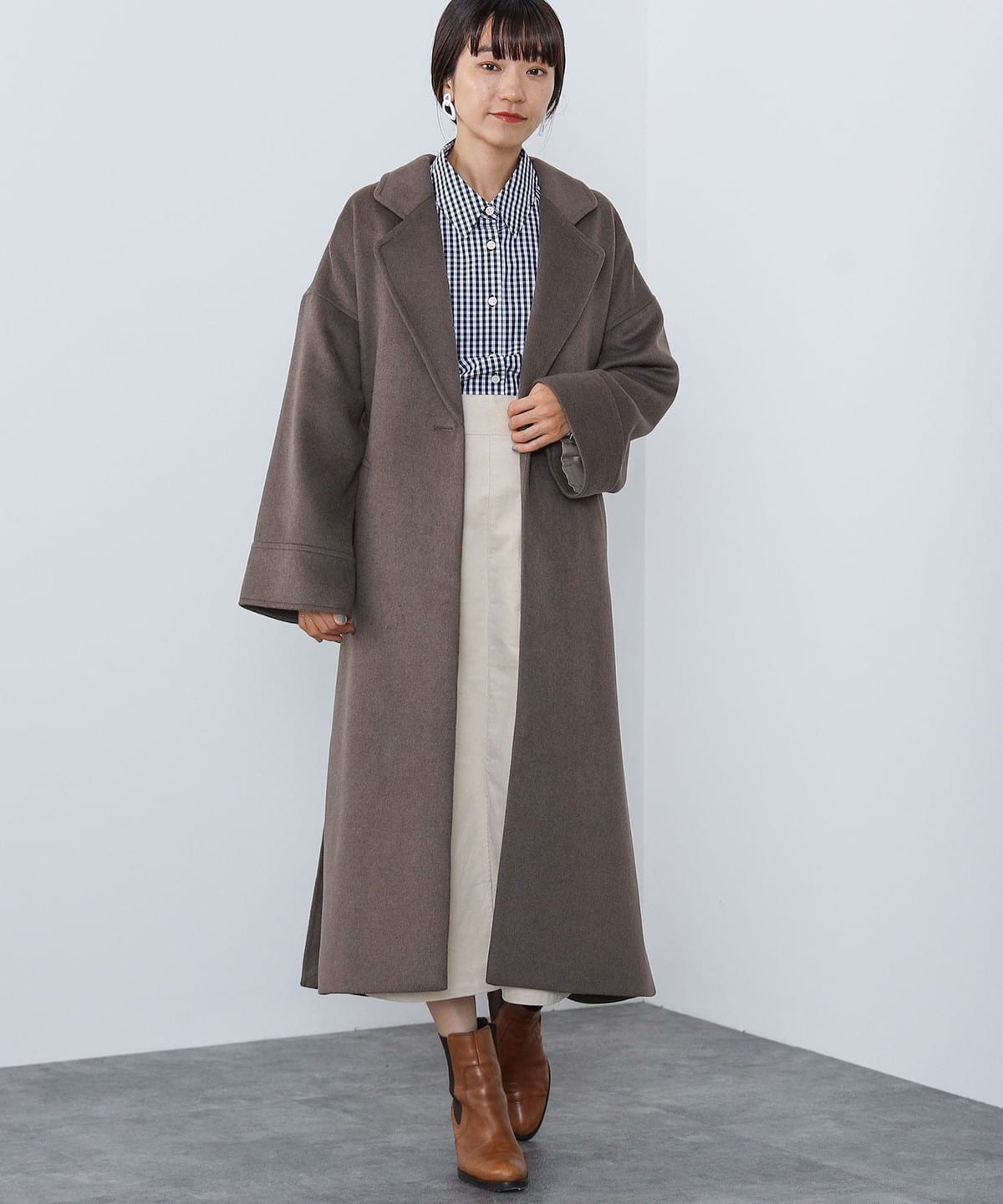 BEAMS HEART（ビームス ハート）ベルト付き ロングチェスター