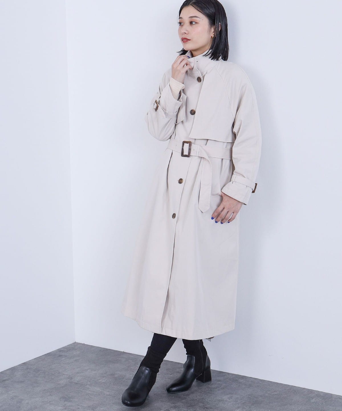 [Outlet] BEAMS HEART / High-neck over trench coat