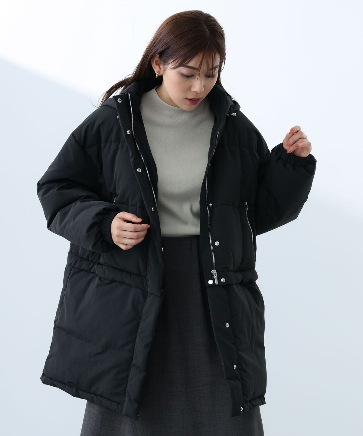 裾2WAY 撥水 ダウンコート コート WOMEN BLACK ONE SIZE 裾2WAY 撥水 ダウンコート コート WOMEN BLACK ONE SIZE