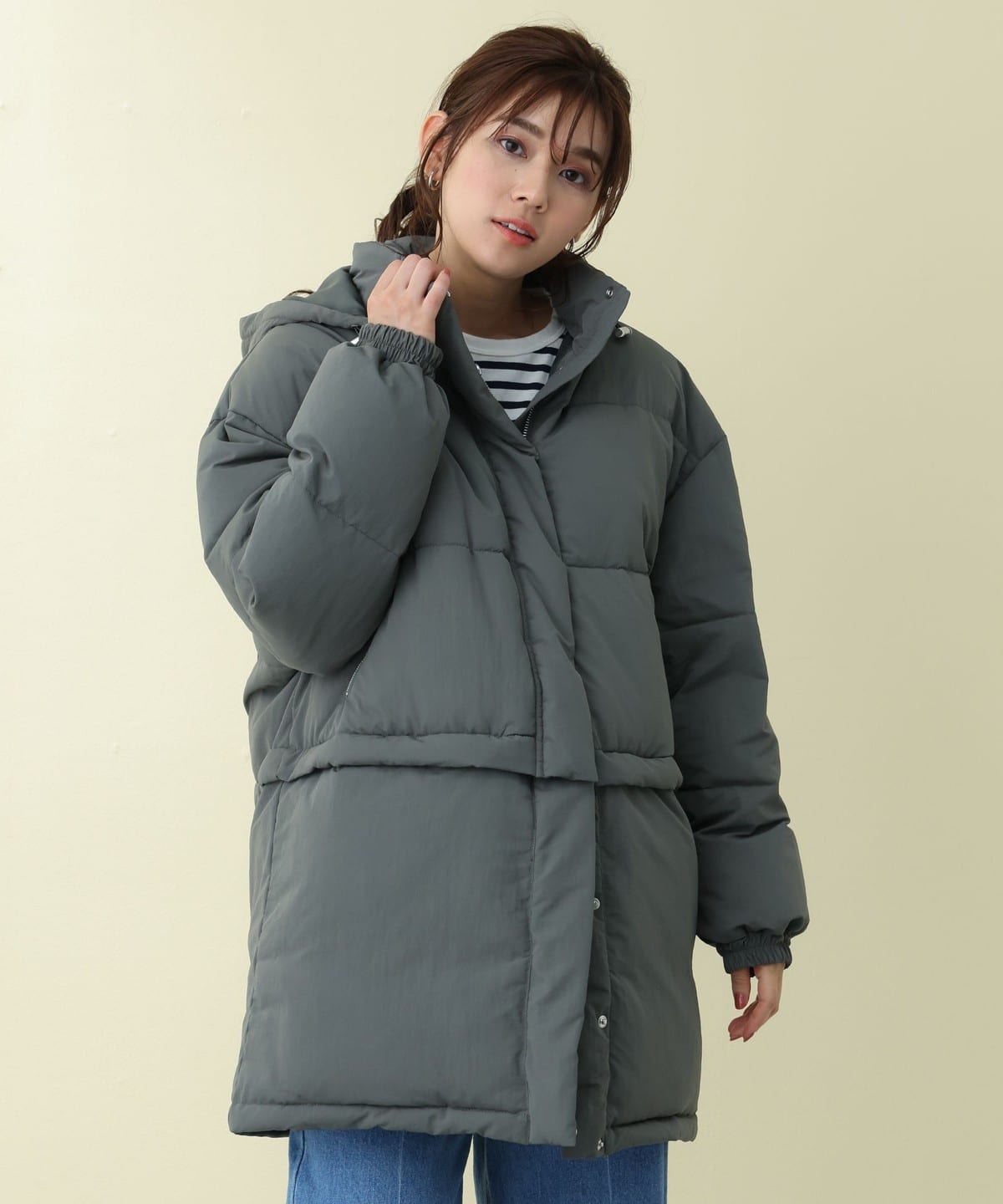 裾2WAY 撥水 ダウンコート コート WOMEN KHAKI ONE SIZE 裾2WAY 撥水 ダウンコート コート WOMEN KHAKI ONE SIZE