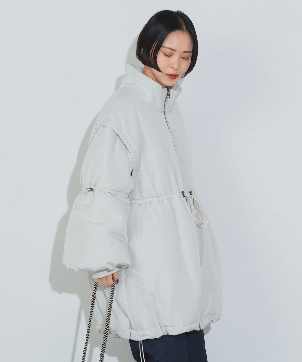 2WAY ドロストコート コート WOMEN GREIGE ONE SIZE 2WAY ドロストコート コート WOMEN GREIGE ONE SIZE