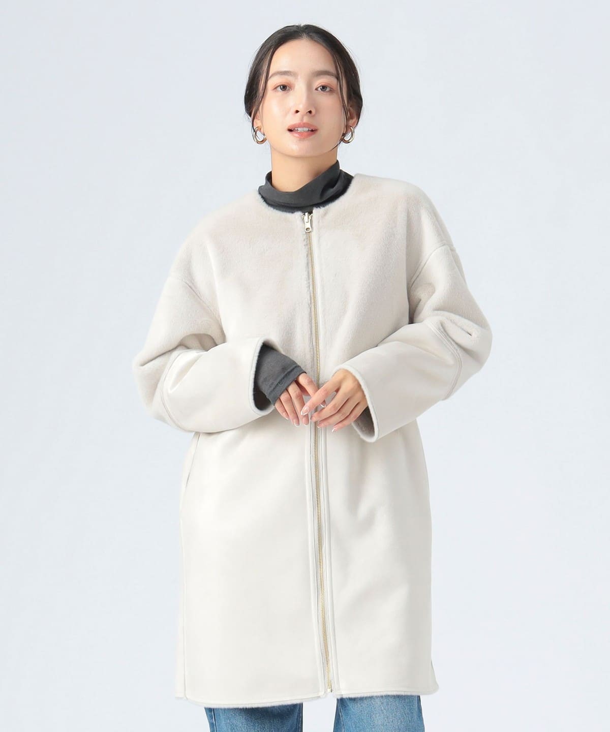 フェイクムートン リバーシブル コート コート WOMEN GREIGE ONE SIZE フェイクムートン リバーシブル コート コート WOMEN GREIGE ONE SIZE