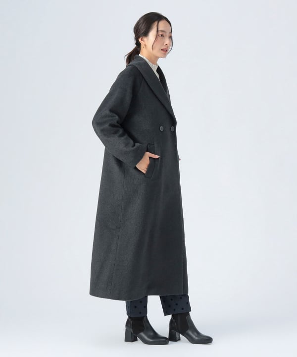 【Demi-Luxe BEAMS】サイズ36 シャギー ショールカラー コート Demi-Luxe BEAMS（デミルクス ビームス）の「Demi-Luxe BEAMS