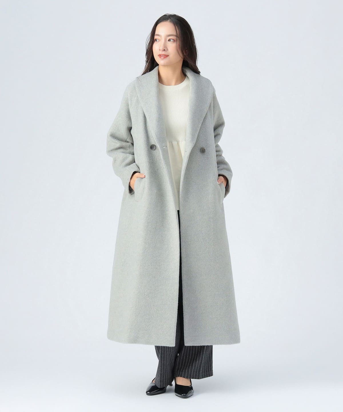ショールカラー コート コート WOMEN GREY ONE SIZE ショールカラー コート コート WOMEN GREY ONE SIZE