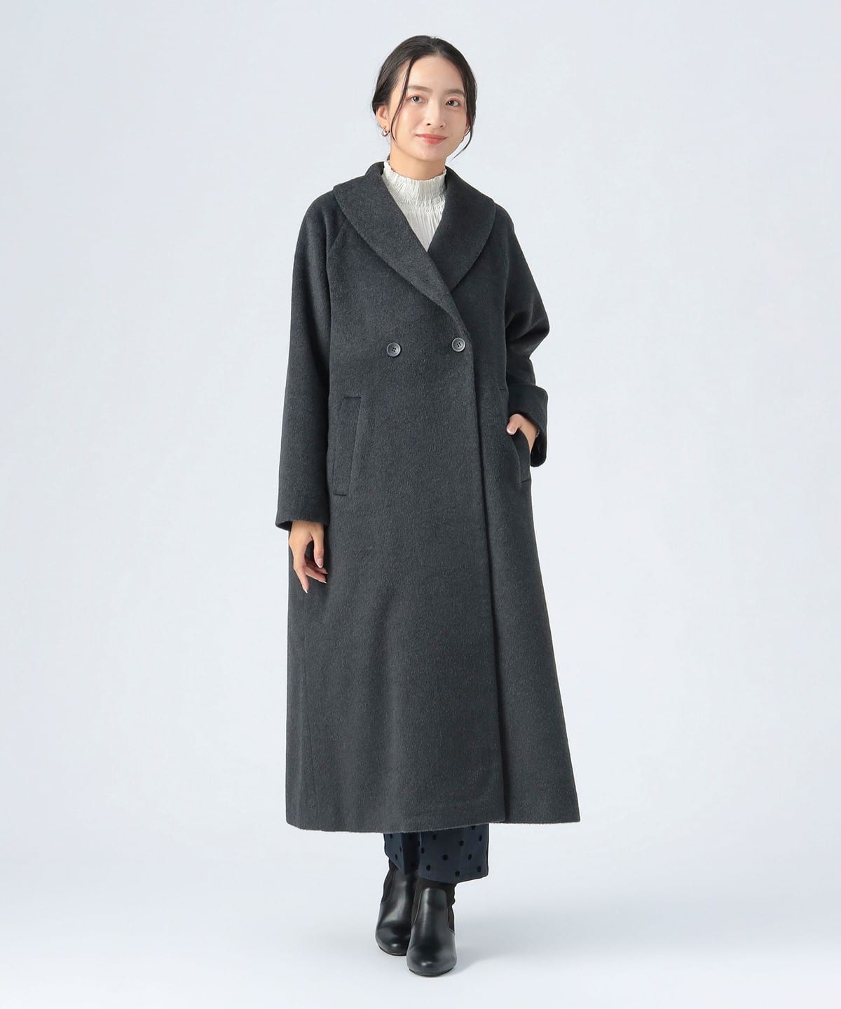 ショールカラー コート コート WOMEN CHARCOAL ONE SIZE ショールカラー コート コート WOMEN CHARCOAL ONE SIZE