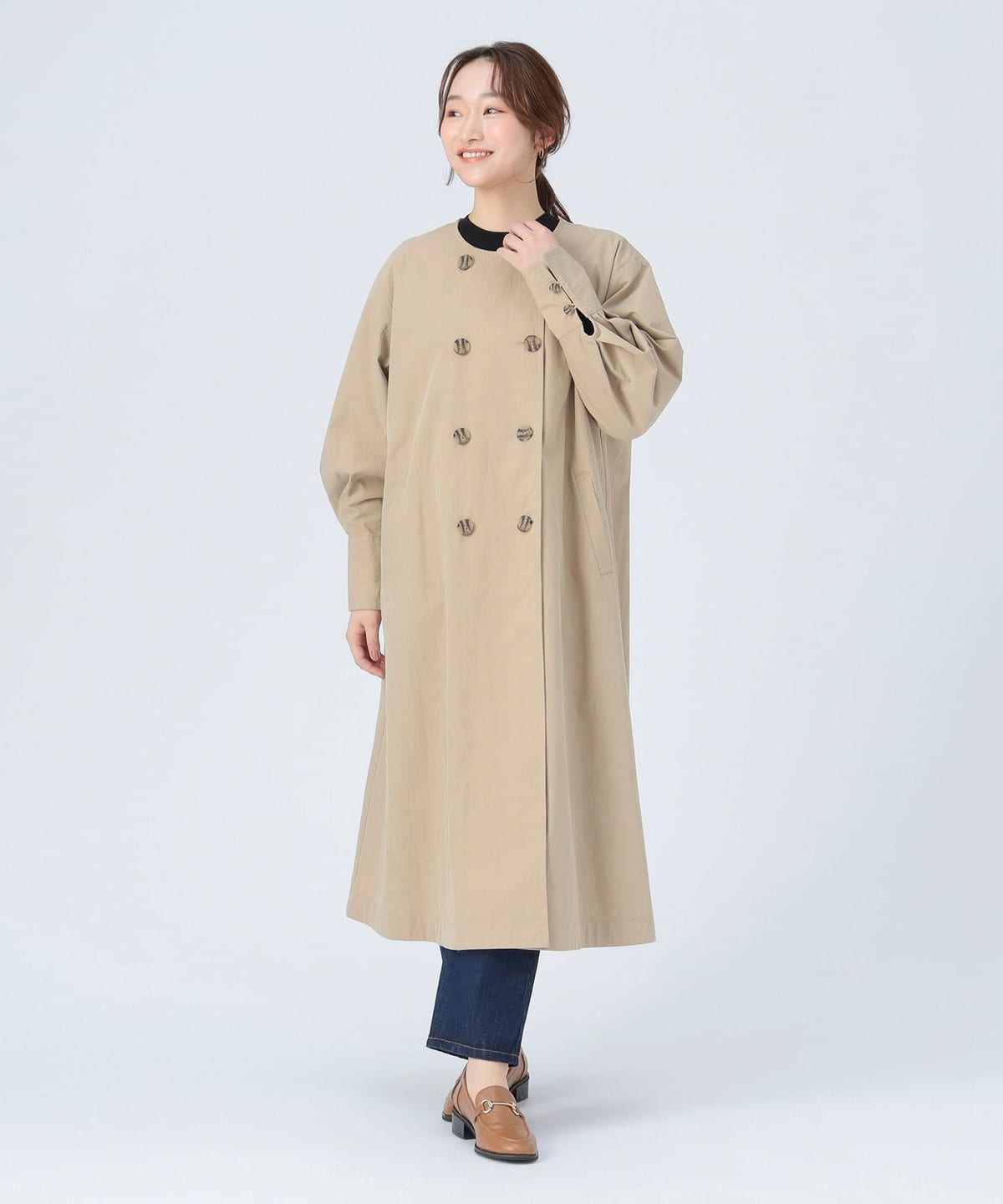 International Gallery BEAMS ロングコート BEAMS HEART（ビームス ハート）後ボタン ロングコート（コート ノー