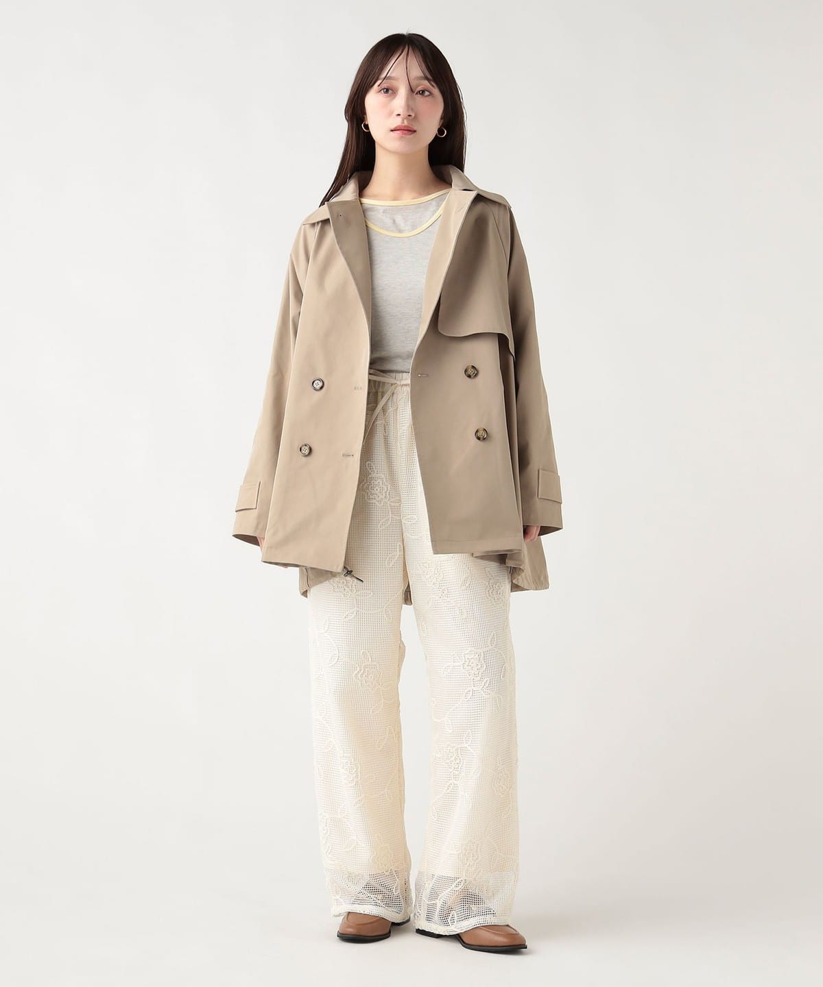 BEAMS HEART（ビームス ハート）ダブル ブレスト ミドル トレンチ