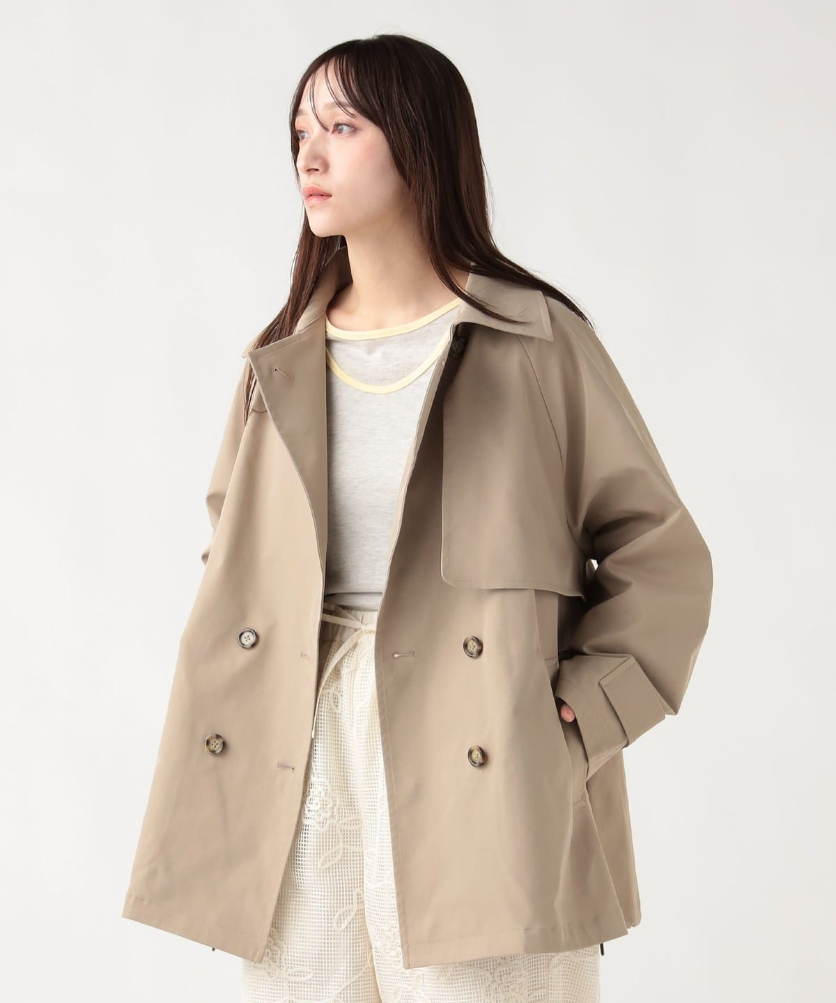 BEAMS HEART（ビームス ハート）ダブル ブレスト ミドル トレンチ