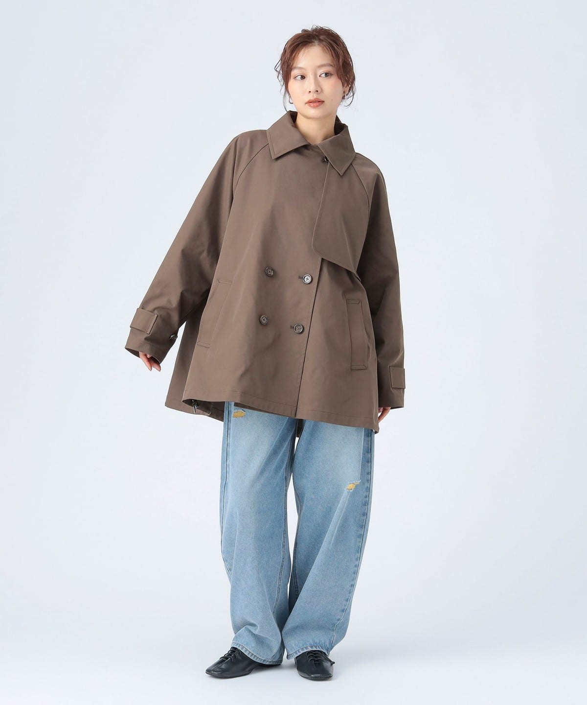 BEAMS HEART Double-BEAMS HEART Mid-Length Trench Coat (Coat Trench