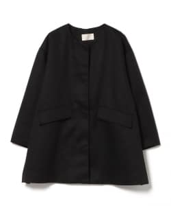撥水 ノーカラー ハーフコート