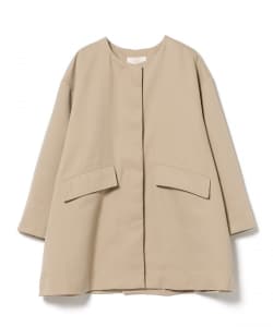 撥水 ノーカラー ハーフコート