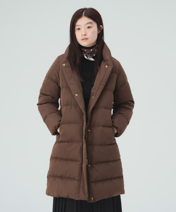 【10%OFFクーポン対象】河田フェザー ロング ダウンコート 裾に向かって緩やかに広がる上品なAライン [H：171cm Size：M]