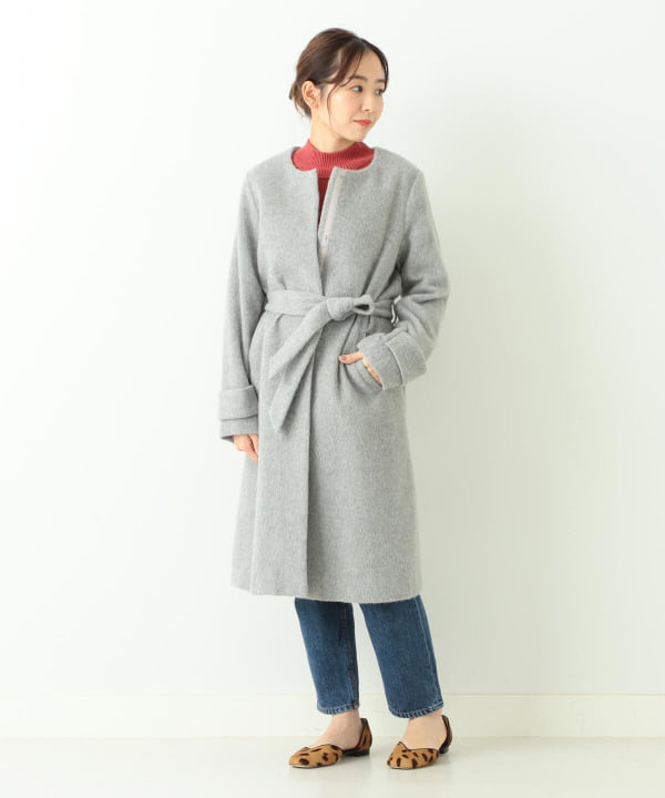 Beams Heart ビームス ハート アウトレット Beams Heart アルパカ混 ノーカラー コート コート その他コート 通販 Beams