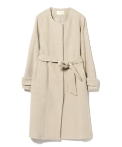 BEAMS HEART / アルパカ混 ノーカラー コート