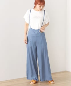 細サスペンダー ワイドパンツ