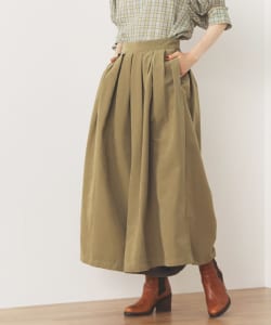 ピーチスキン タックワイドパンツ