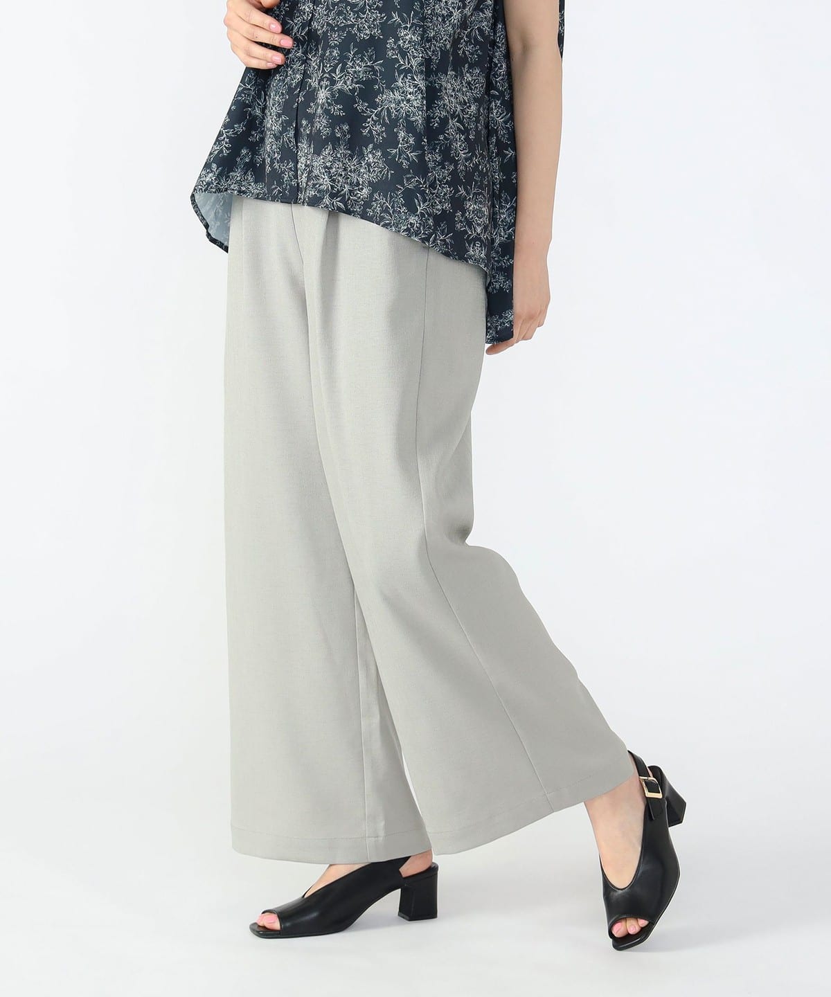 リネンライク イージーパンツ(洗濯可) パンツ WOMEN GREY ONE SIZE リネンライク イージーパンツ(洗濯可) パンツ WOMEN GREY ONE SIZE