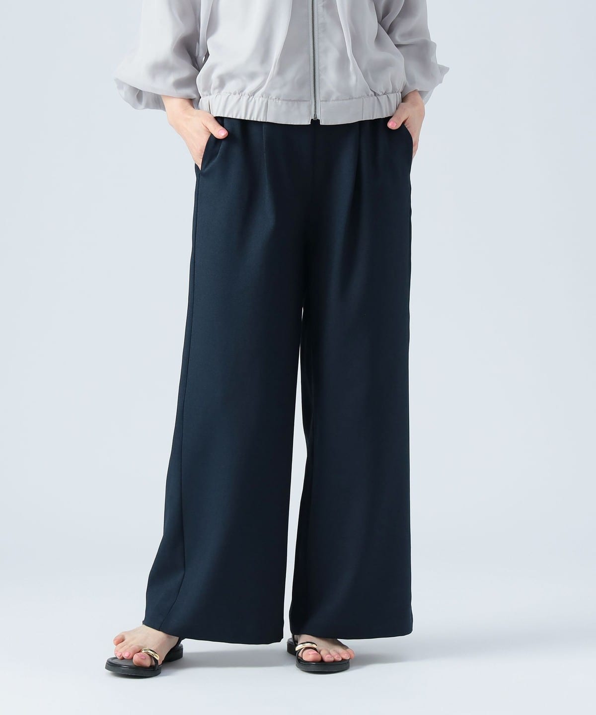 リネンライク イージーパンツ(洗濯可) パンツ WOMEN NAVY① ONE SIZE リネンライク イージーパンツ(洗濯可) パンツ WOMEN NAVY① ONE SIZE