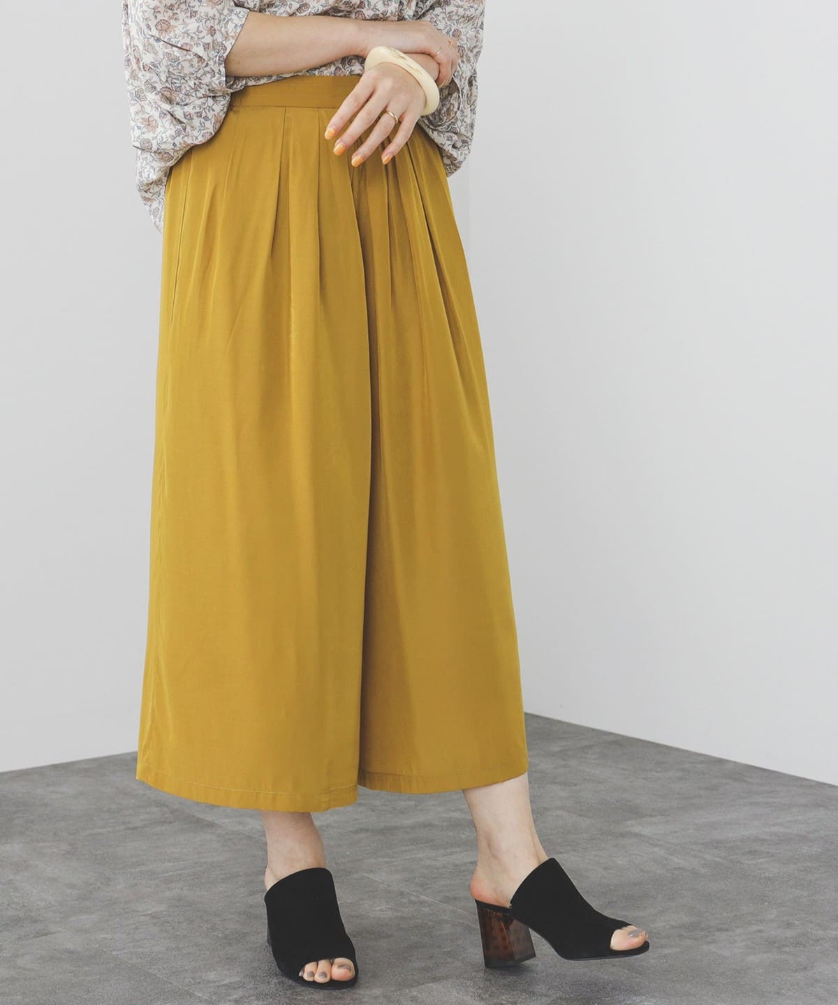 クレープ ワイドパンツ パンツ WOMEN MUSTARD ONE SIZE クレープ ワイドパンツ パンツ WOMEN MUSTARD ONE SIZE