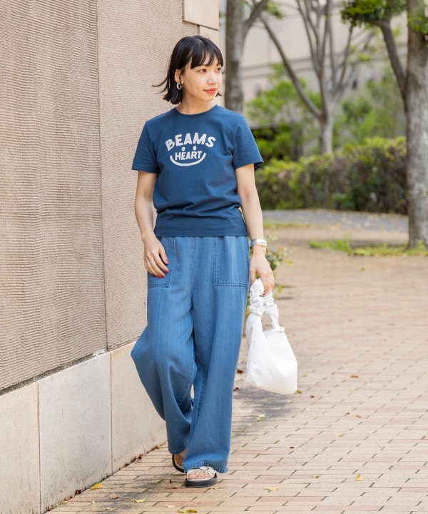 ⭐︎ゆゆ⭐︎ビームス　BEAMS HEART / リネンデニム イージーパンツ BEAMS HEART（ビームス ハート）リネン混 デニム イージーパンツ