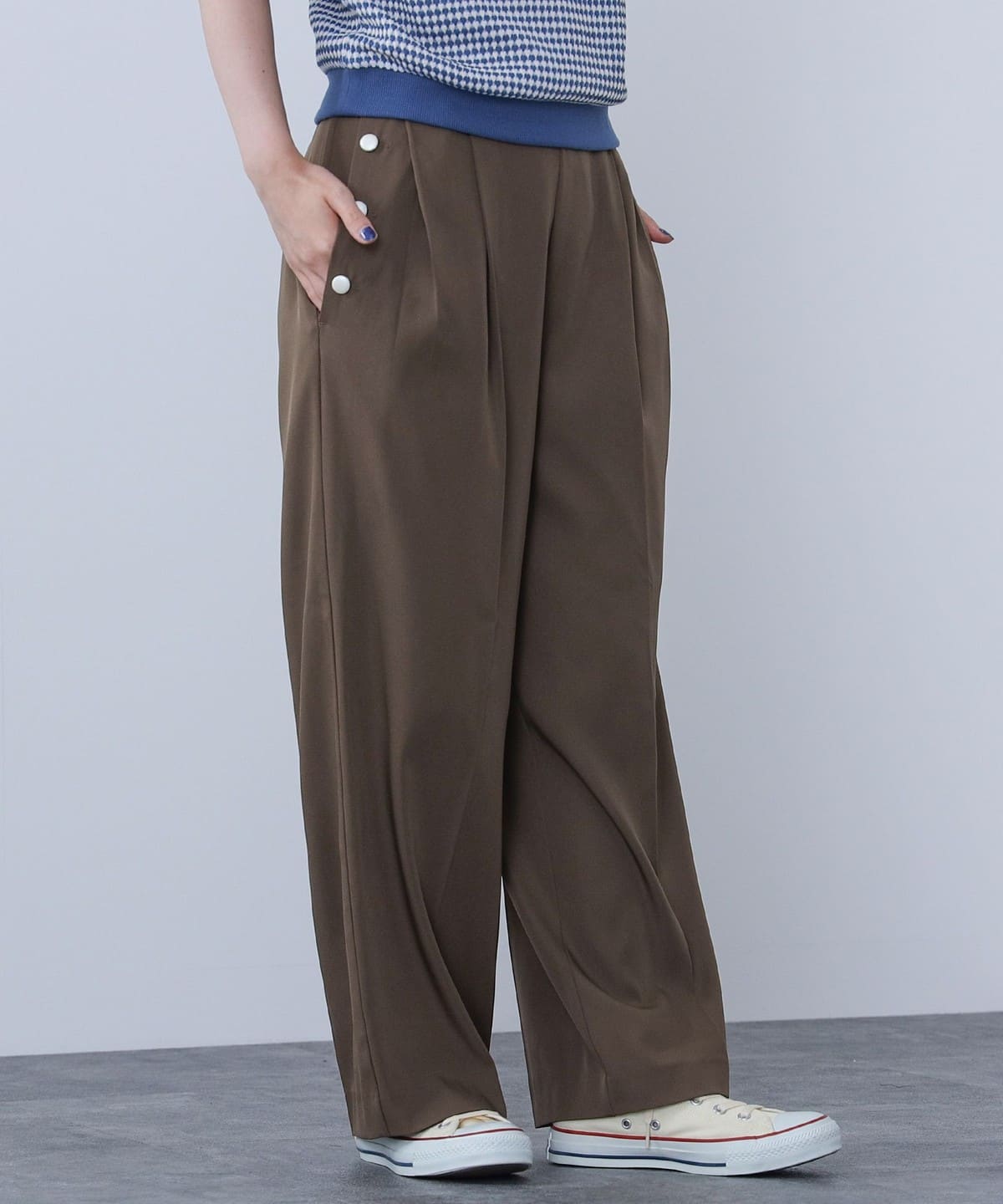 パール調ボタン マリンパンツ パンツ WOMEN BEIGE ONE SIZE パール調ボタン マリンパンツ パンツ WOMEN BEIGE ONE SIZE