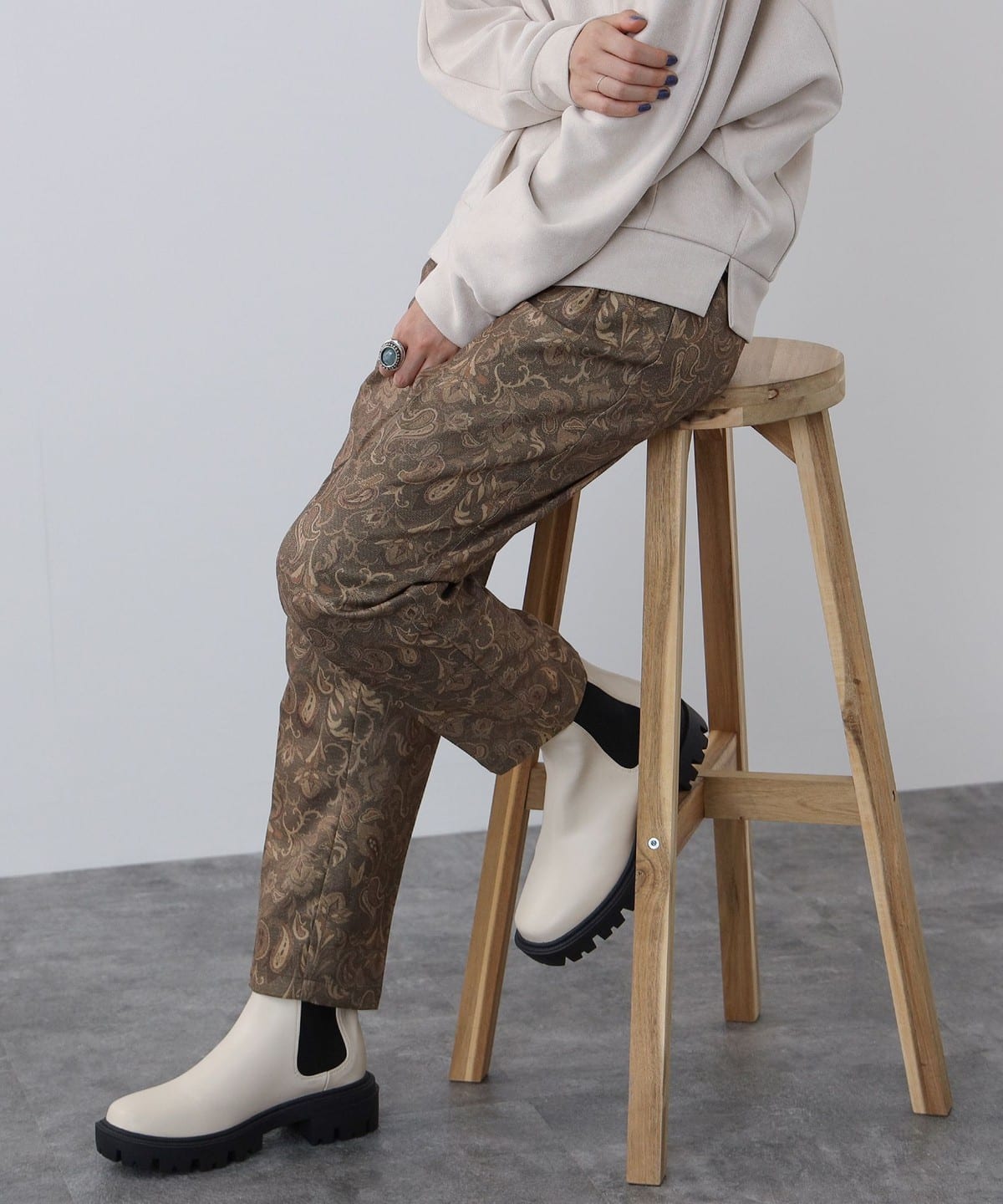 ゴブランプリント テーパードパンツ パンツ WOMEN OLIVE ONE SIZE ゴブランプリント テーパードパンツ パンツ WOMEN OLIVE ONE SIZE