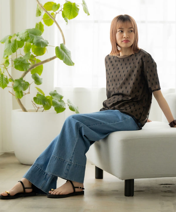 BEAMS（ビームス）の「BEAMS / セルビッチ ワイド デニムパンツ