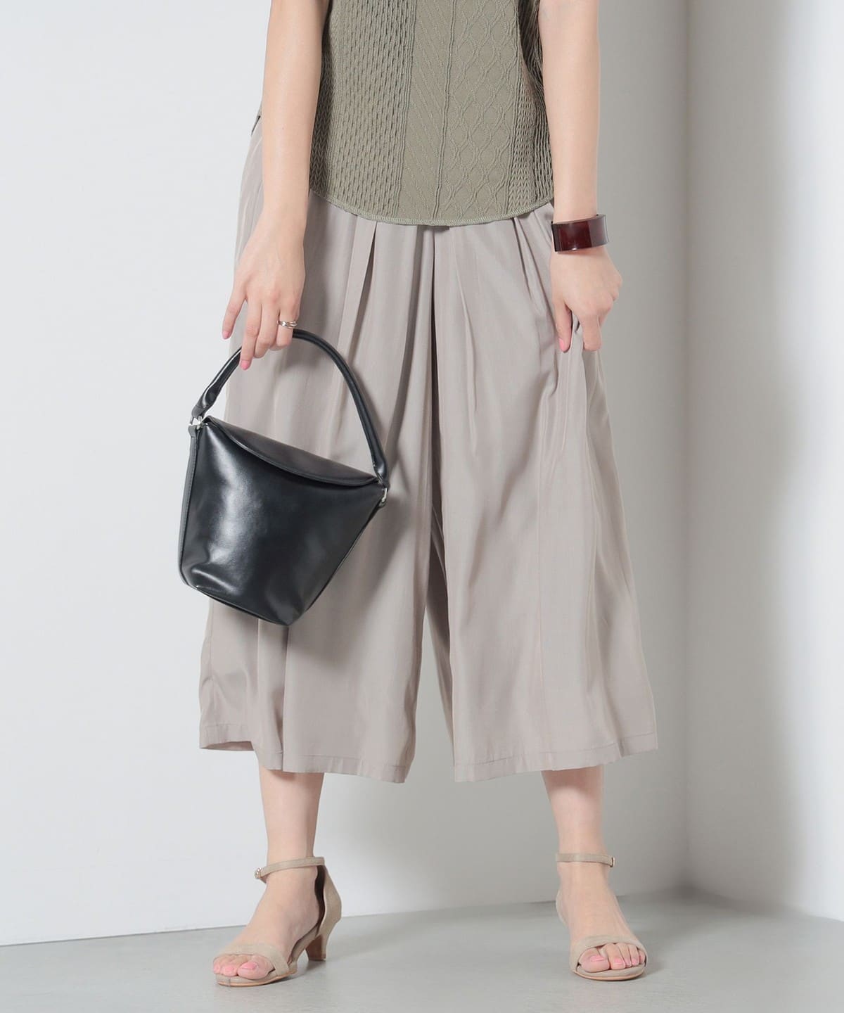 BlessU グレー ワイドパンツ WHO'S WHO gallery スラックス 「セットアップ対応」BLESSYOU TR