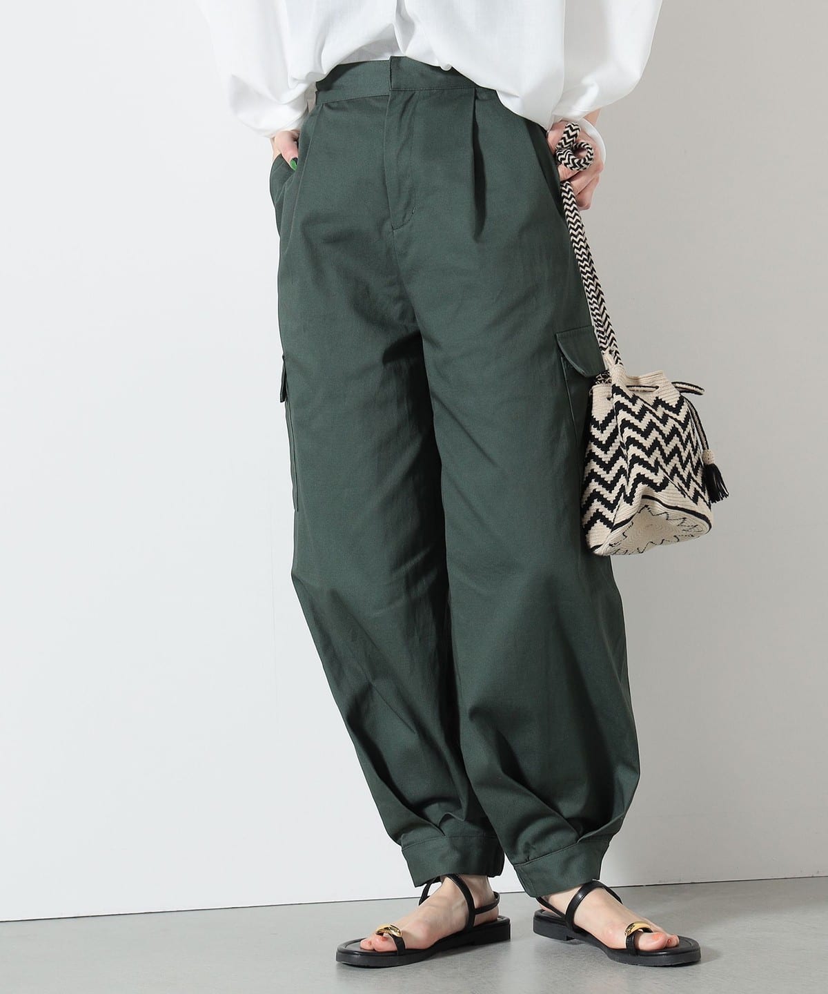 タック カーゴパンツ パンツ WOMEN GREEN ONE SIZE タック カーゴパンツ パンツ WOMEN GREEN ONE SIZE