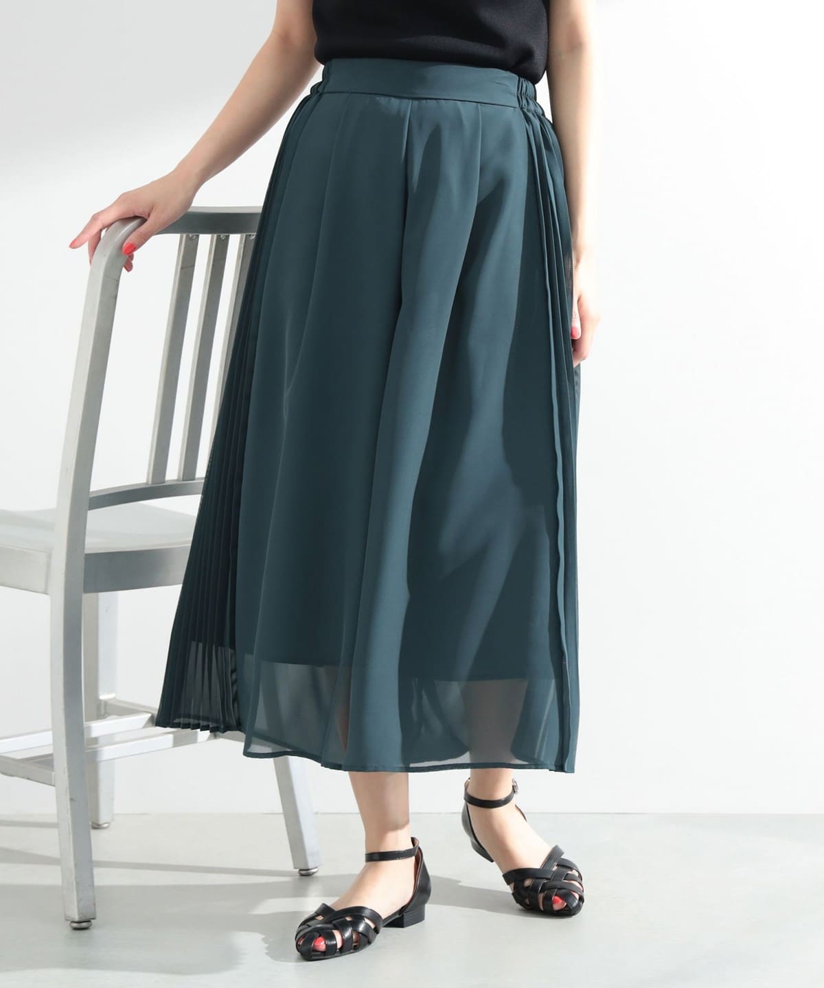 シフォン サイドプリーツ ワイドパンツ パンツ WOMEN GREEN ONE SIZE シフォン サイドプリーツ ワイドパンツ パンツ WOMEN GREEN ONE SIZE