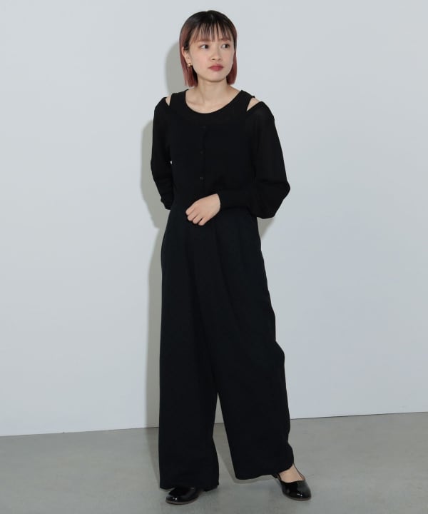 BEAMS HEART（ビームス ハート）フロッキードット タックパンツ