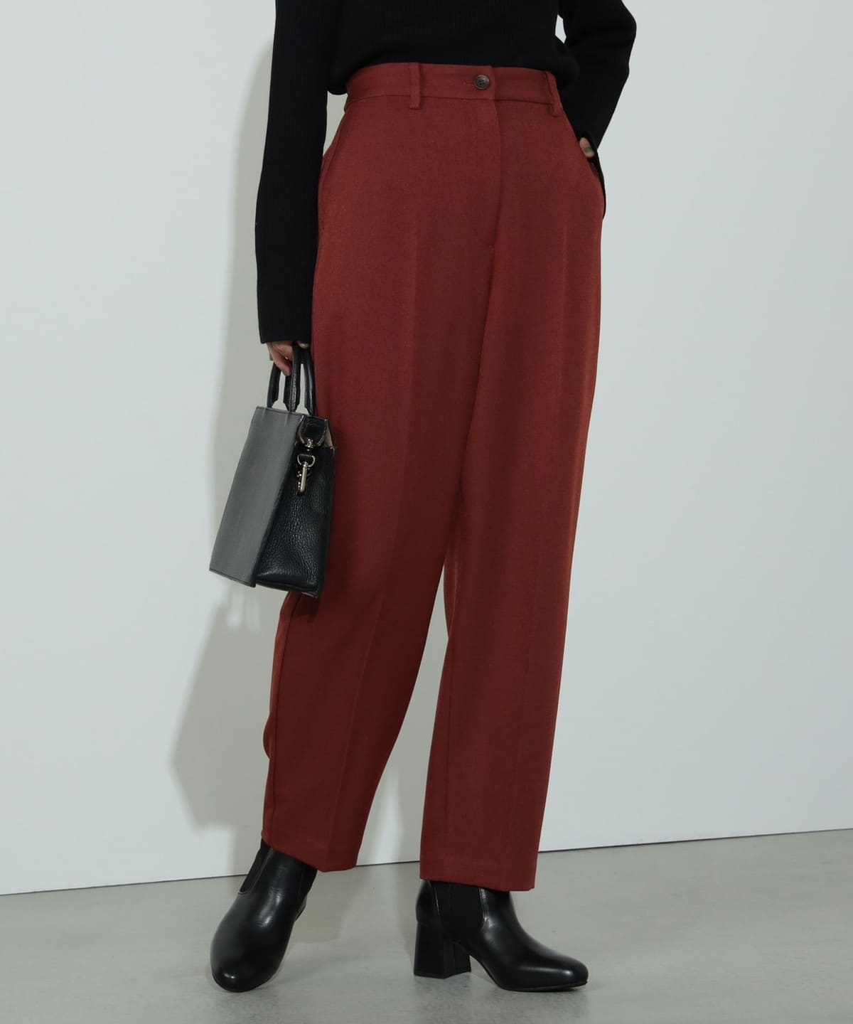 ウールライク テーパードパンツ(S M) パンツ WOMEN BURGUNDY S ウールライク テーパードパンツ(S M) パンツ WOMEN BURGUNDY S