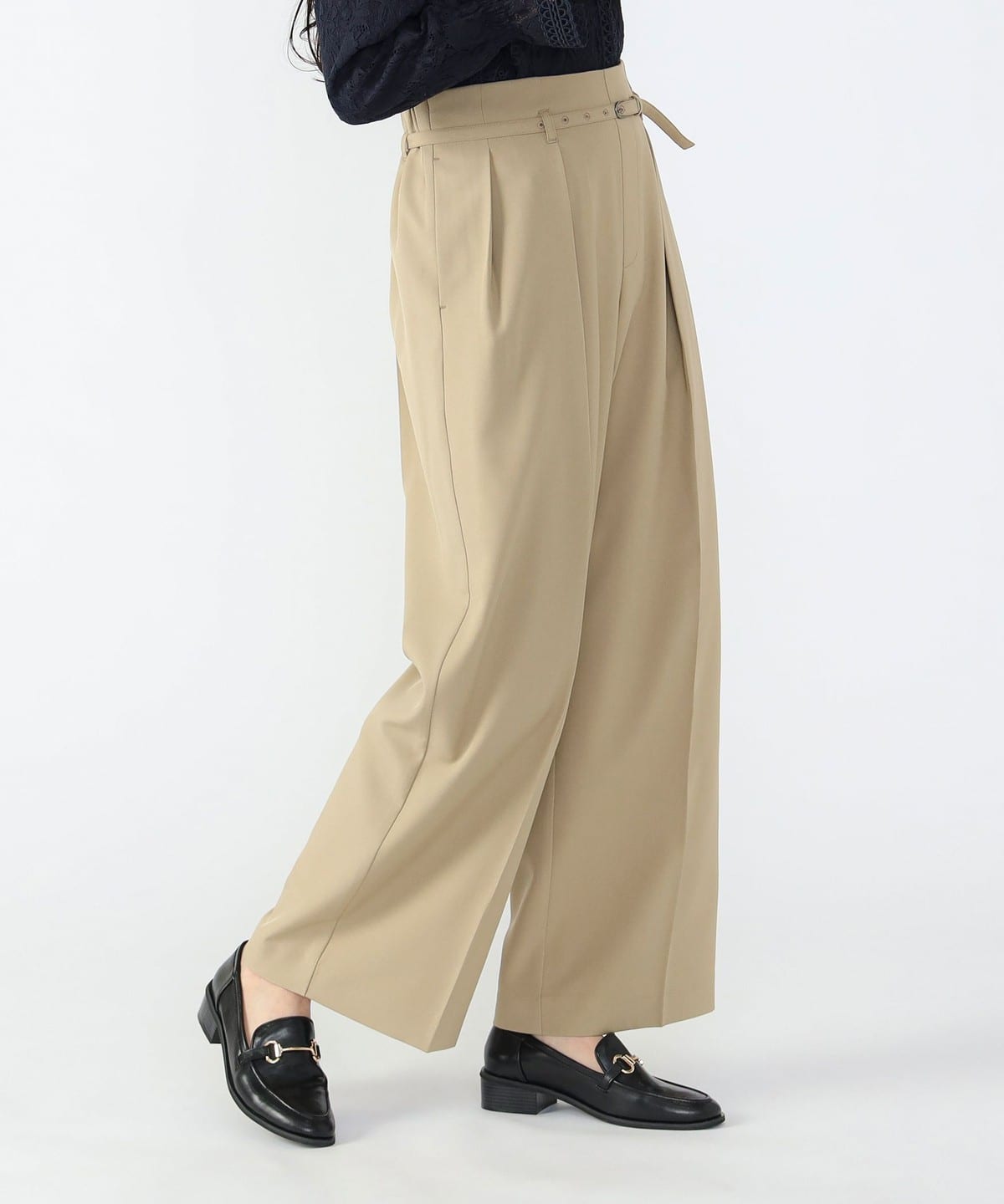 【6/5新規値下げ】ベルト付き タックパンツ パンツ WOMEN BEIGE ONE SIZE 【6/5新規値下げ】ベルト付き タックパンツ パンツ WOMEN BEIGE ONE SIZE