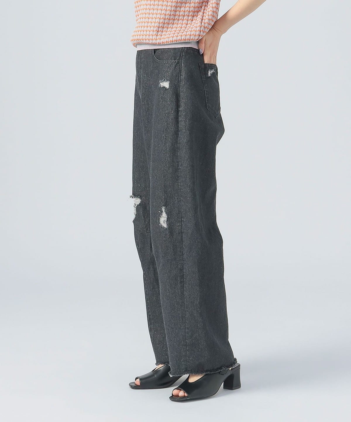 【6/5新規値下げ】カラー ダメージ デニムパンツ(S M) パンツ WOMEN BLACK M 【6/5新規値下げ】カラー ダメージ デニムパンツ(S M) パンツ WOMEN BLACK M