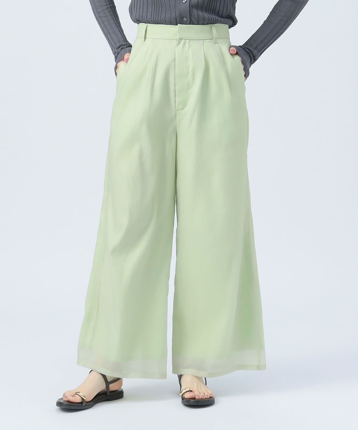 【6/5新規値下げ】シアー スラックス パンツ パンツ WOMEN LIME ONE SIZE 【6/5新規値下げ】シアー スラックス パンツ パンツ WOMEN LIME ONE SIZE