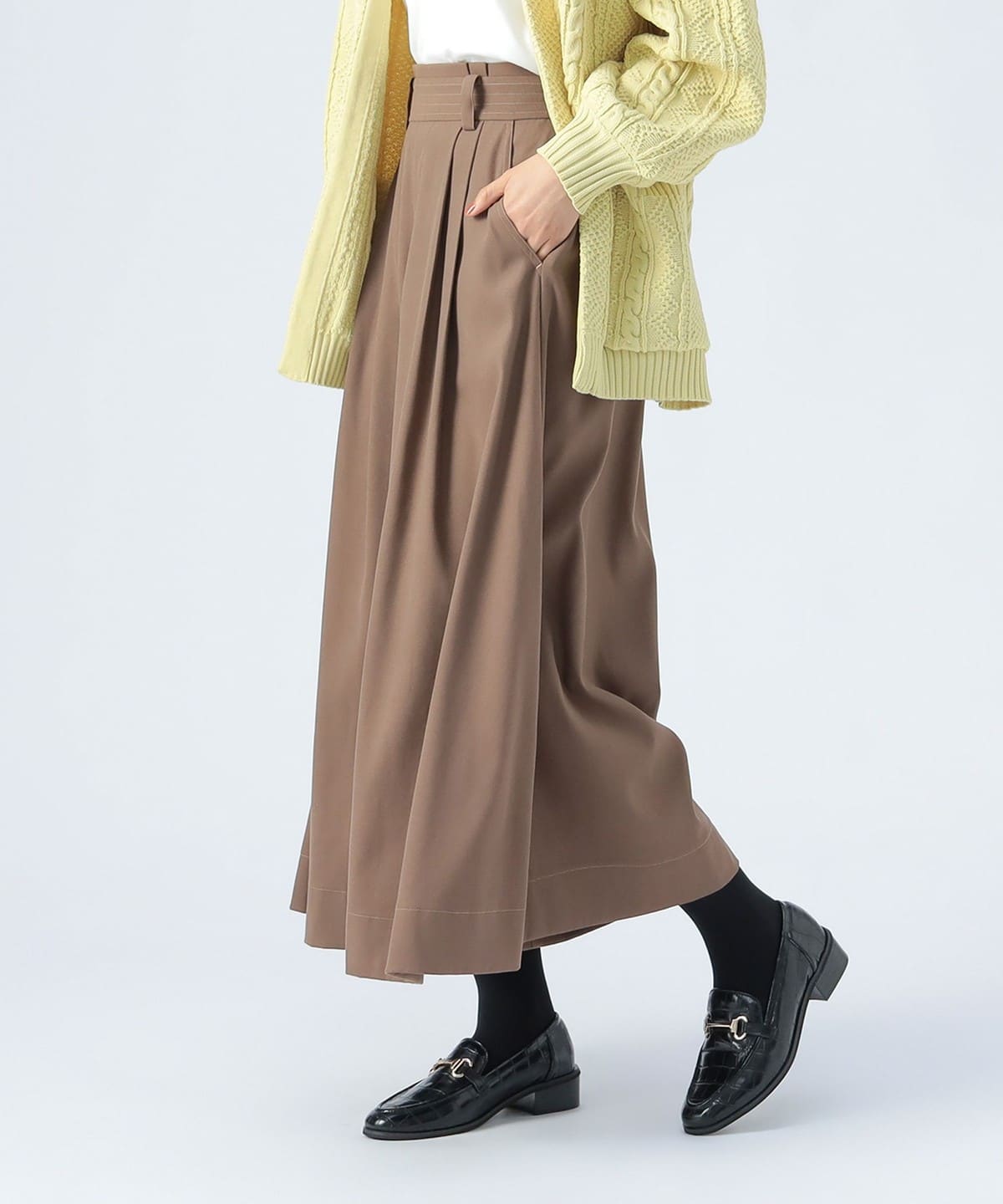 スエード調 ワイドパンツ パンツ WOMEN BROWN M スエード調 ワイドパンツ パンツ WOMEN BROWN M